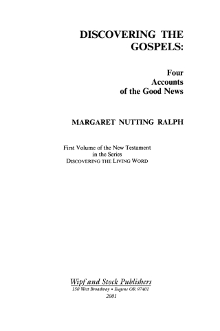 Cover image: Discovering the Gospels: Four Accounts of the Good News 9781579106935
