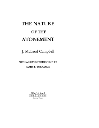 Cover image: The Nature of The Atonement 9781579103200