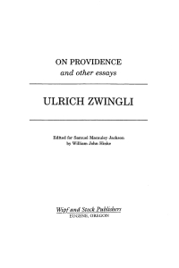Cover image: On Providence and Other Essays 9781579102968