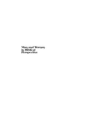 Imagen de portada: Man and Woman in Biblical Perspective 9781579102845