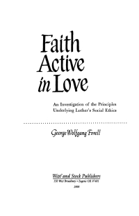 Cover image: Faith Active in Love 9781579102821