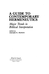 صورة الغلاف: A Guide to Contemporary Hermeneutics 9781579102500