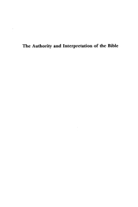 Imagen de portada: The Authority and Interpretation of the Bible 9781579102135