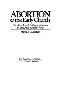 Cover image: Abortion and the Early Church 9781579101824