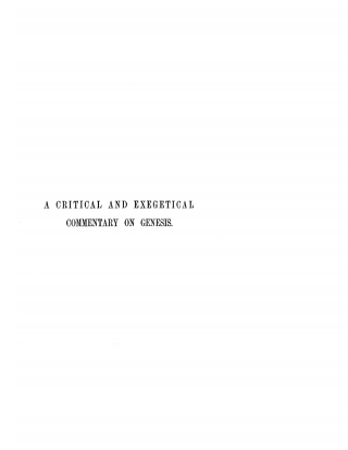 Cover image: A Critical and Exegetical Commentary on the Book of Genesis 9781579100872