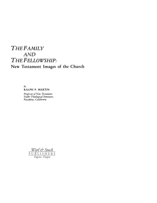 Cover image: The Family and the Fellowship 9781579100339