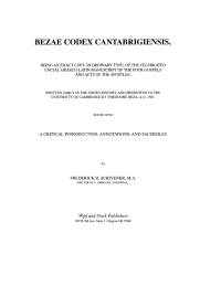 Cover image: Bezae Codex Cantabrigiensis 9780965351737