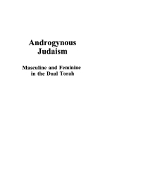 Cover image: Androgynous Judaism 9781592442997