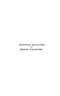 Cover image: Oriental Religions in Roman Paganism 9781592443734
