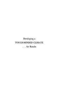 Cover image: Developing a Tough-Minded Climate for Results 9781592444052
