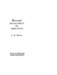 Cover image: Beyond Management by Objectives 9781592444298