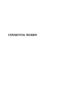 صورة الغلاف: Experiential Religion 9781592444748