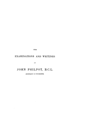 Imagen de portada: The Examinations and Writings of John Philpot 9781592445486