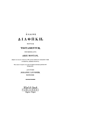 Cover image: Greek-Latin Parallel New Testament 9781592445653