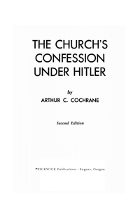 صورة الغلاف: The Church's Confession Under Hitler 9780915138289