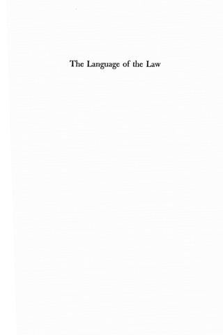 Omslagafbeelding: The Language of the Law 9781592446902