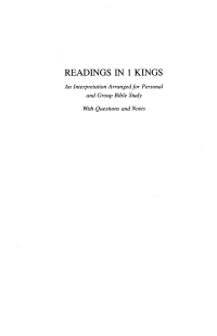 صورة الغلاف: Readings in 1 Kings 9781592447121