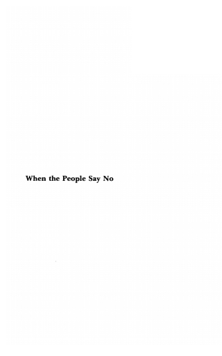 Imagen de portada: When The People Say No 9781592447800