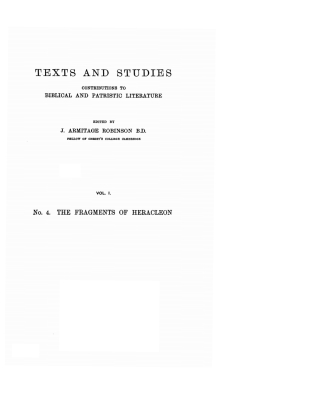 Cover image: The Fragments of Heracleon 9781592448500