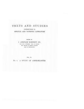 Cover image: A Study of Ambrosiaster 9781592449002