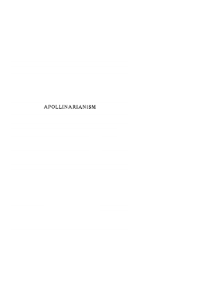 Imagen de portada: Apollinarianism 9781592449552