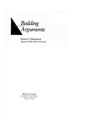 表紙画像: Building Arguments 9781597520768