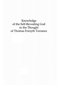 Imagen de portada: Knowledge of the Self-Revealing God in the Thought of Thomas Forsyth Torrance 9781597520850