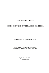 صورة الغلاف: The Role of Grace In the Thought of Alexander Campbell 9781597521338
