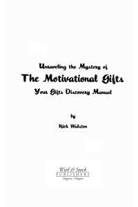 صورة الغلاف: Unraveling the Mystery of the Motivational Gifts 9781597521642