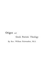 Cover image: Origen and Greek Patristic Theology 9781597528894