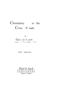 Imagen de portada: Christianity at the Cross-Roads 9781597529761