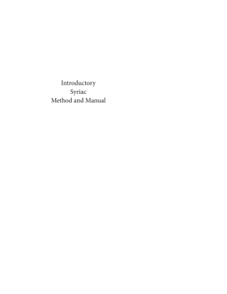 Imagen de portada: Introductory Syriac Method and Manual 9781556350634