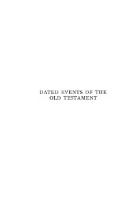 Cover image: The Dated Events of the Old Testament 9781556352201