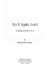 Cover image: Do It Again, Lord 9781556353833