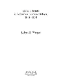 Cover image: Social Thought in American Fundamentalism, 1918-1933 9781556353970