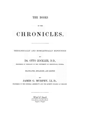 Titelbild: The Books of the Chronicles 9781556354045