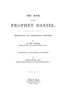 Imagen de portada: The Books of the Prophet Daniel 9781556354083