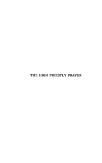 صورة الغلاف: The High Priestly Prayer 9781556354557