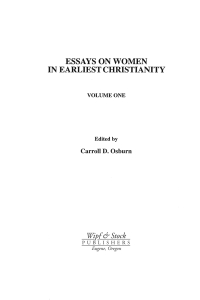 Cover image: Essays on Women in Earliest Christianity, Volume 1 9781556355400