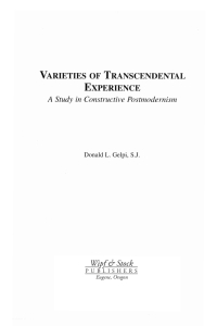 صورة الغلاف: Varieties of Transcendental Experience 9781556355707