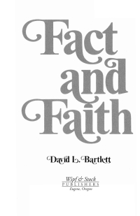 Imagen de portada: Fact and Faith 9781556355721