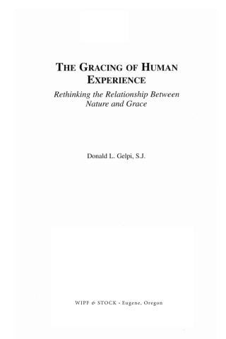 Imagen de portada: The Gracing of Human Experience 9781556355936