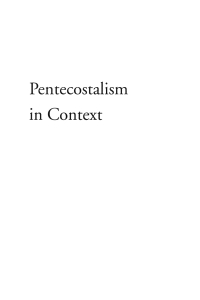 Cover image: Pentecostalism in Context 9781556356742