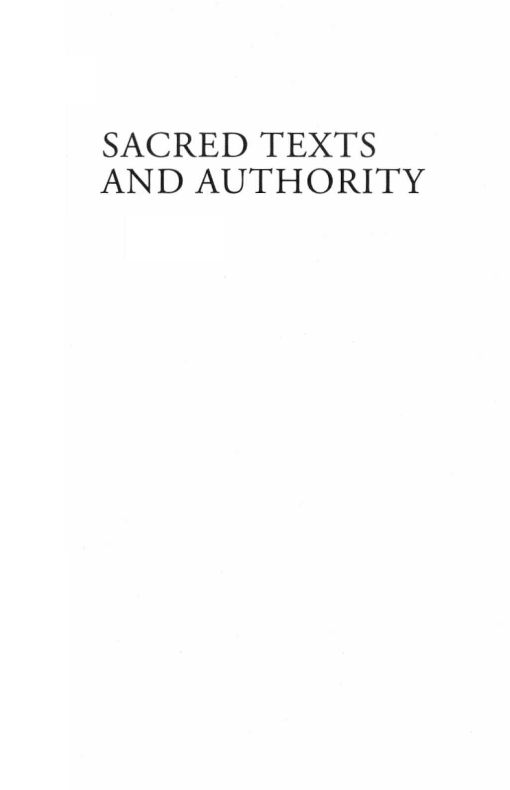 Sacred Texts and Authority