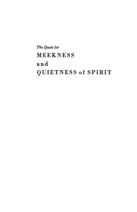 Cover image: The Quest for Meekness and Quietness of Spirit 9781556357695