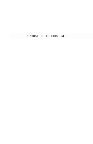 Cover image: Finding Is the First Act 9781556358340