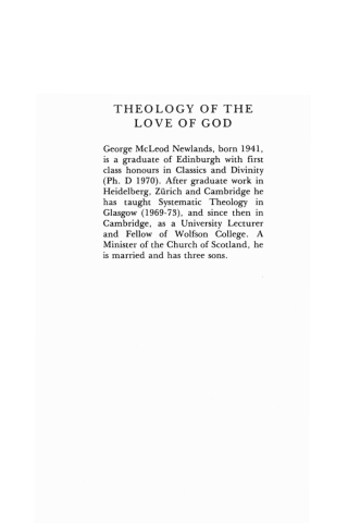 Cover image: Theology of the Love of God 9781556359194