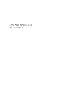 Imagen de portada: Law and Narrative in the Bible 9781606080399