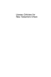 Cover image: Literary Criticism for New Testament Critics 9781606081150