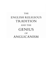 Cover image: The English Religious Tradition and the Genius of Anglicanism 9781606082096